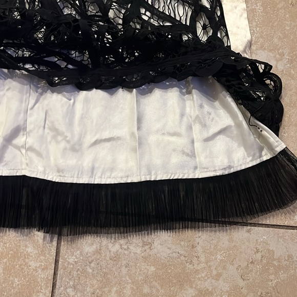 🍓 Betsey Johnson Sz 6 eyelet lace detail sleeveless satin velvet dress - Picture 12 of 12